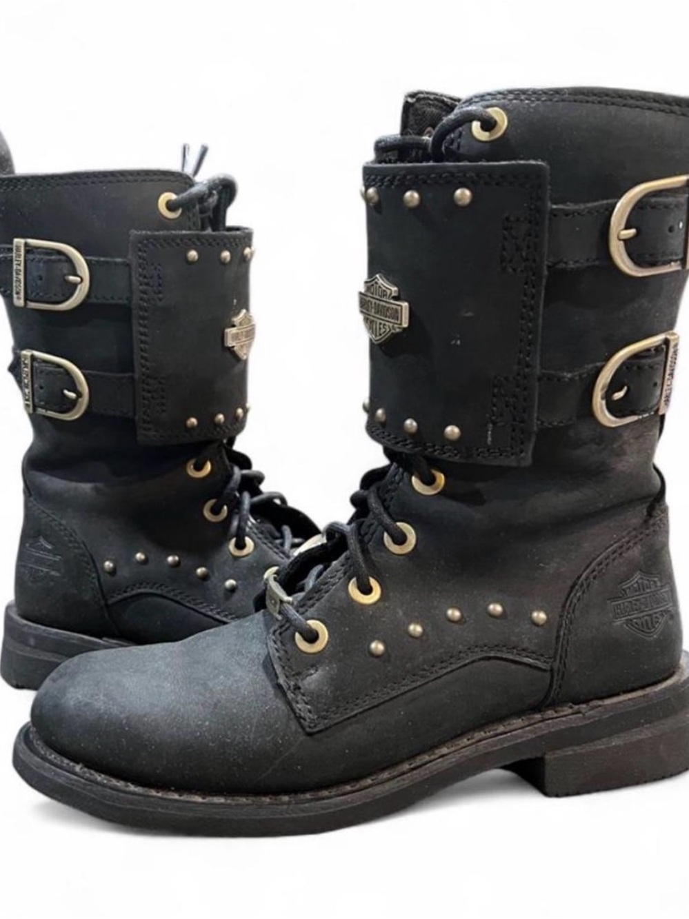 Harley-Davidson Women's Black Studded Biker Boots